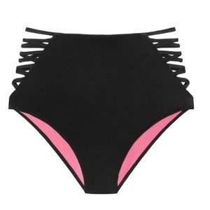 PINK Strappy High Waist Bikini Bottoms